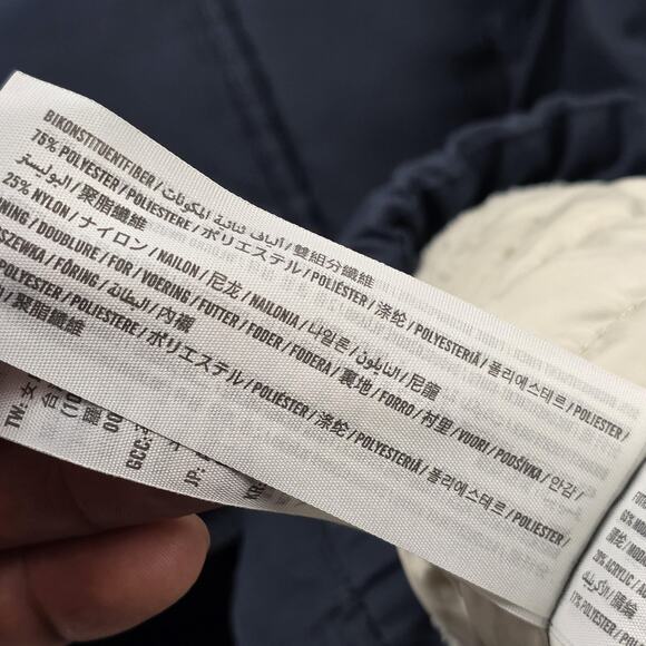 VTG Y2K Abercrombie & Fitch Parka Coat Women's Small Navy Faux Fur Sherpa Lined - Picture 10 of 11